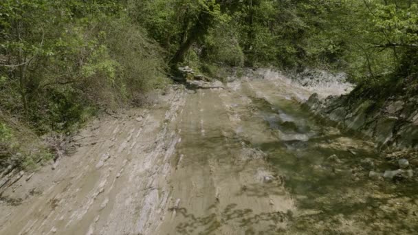 North Caucasus Mountain River Zhane Springtime — Stock Video