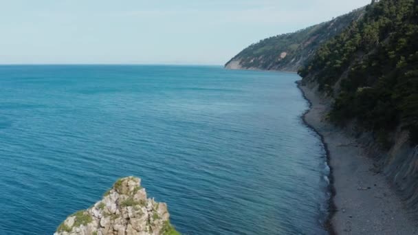 Mar Negro Monumento Naturaleza Sail Rock Parus Rock Vista Aérea — Vídeo de stock