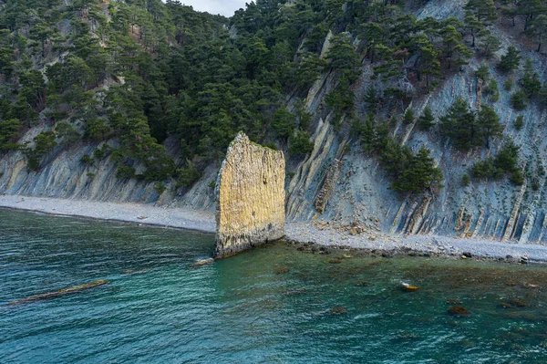 Morze Czarne Pomnik Przyrody Sail Rock Parus Rock Widok Lotu Obrazek Stockowy