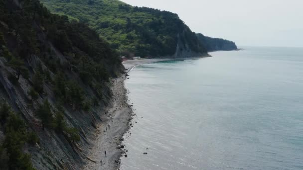 Черное Море Памятник Природы Скала Парус Parus Rock Вид Воздуха — стоковое видео