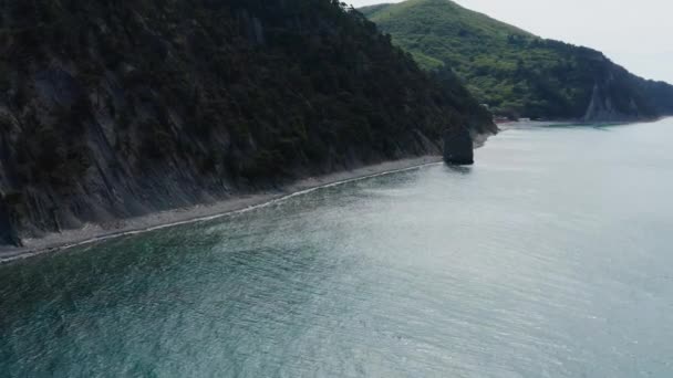 Mer Noire Monument Nature Voile Rock Parus Rock Vue Aérienne — Video