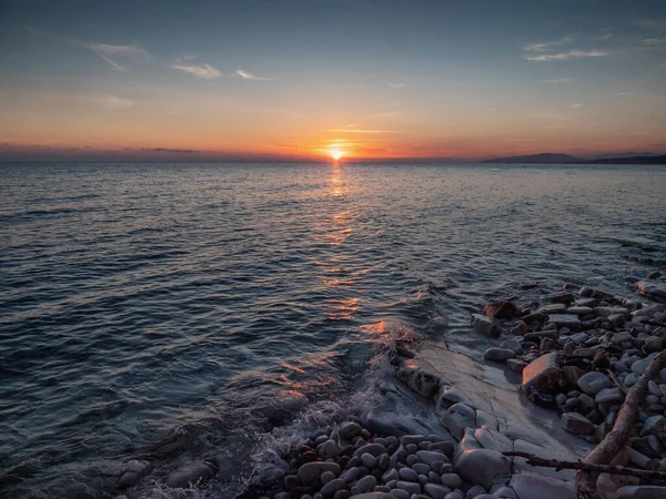 Sunset Black Sea Sun Sets Water — Stock Photo, Image