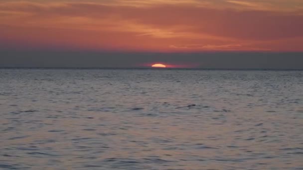 Západ Slunce Černém Moři Slunce Zapadá Vody — Stock video