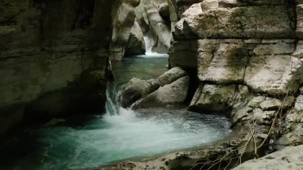Cáucaso Vuelo Cañón Navalishinsky Sobre Río Khosta Bosque Subtropical — Vídeo de stock