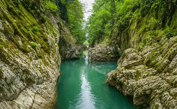 Kafkaslar. Khosta Nehri. Şeytan 'ın Kapısı Kanyonu. Porsuk koruluğunun olduğu bölge. Hava görünümü.