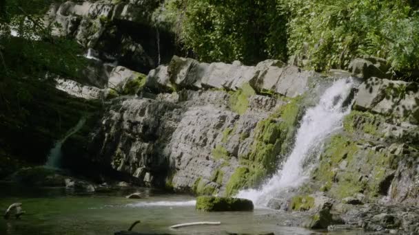 Kaukaz Rzeka Dikarka Wodospady Zmeykovsky — Wideo stockowe