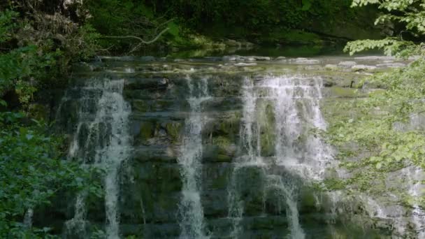 Caucasus Mountains Dikarka River Zmeykovsky Waterfalls — Stock Video