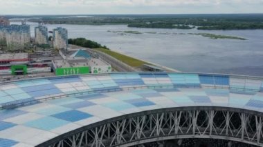 Nizhny Novgorod. Uluslararası sınıf futbol stadyumu. Hava görünümü.