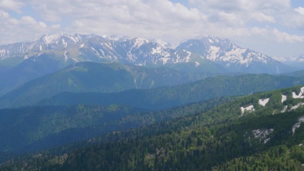 Cáucaso Norte Meseta Lago Naki Vista Gran Cordillera Del Cáucaso — Vídeo de stock
