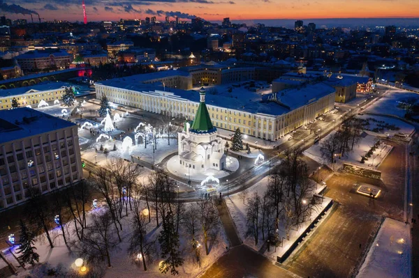 Нижній Новгород Нижній Новгород Кремль Собор Архангела Михаїла Вид Повітря — стокове фото