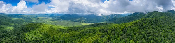 Кавказские Горы Адыгея Долина Реки Белая Низкое Облако Вид Воздуха — стоковое фото