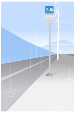 otobüs durağı işareti ve elektrik direği