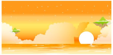 gün batımı ve deniz