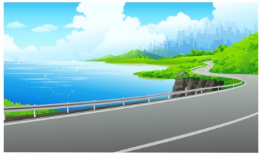 göl kıyısında yol