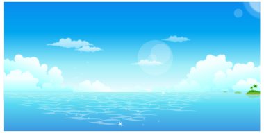 okyanus mavi gökyüzü ile