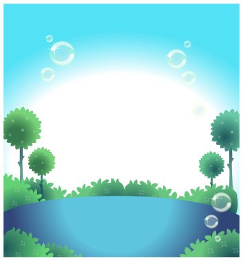 Su ve mavi gökyüzü