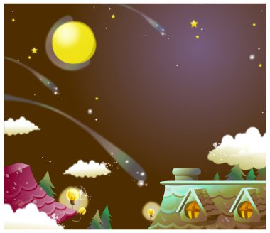 Leonid BOLIDES çizgi gece gökyüzüne