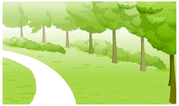 绿化景观及路径 — 图库矢量图片