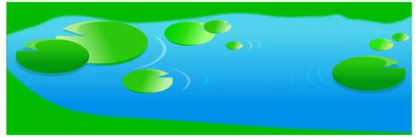 百合の葉を持つ池 — ストックベクタ