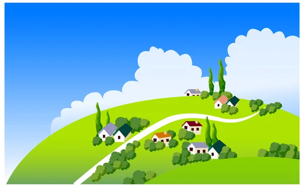 Country side illustration — Stock Vector