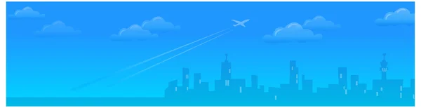 City and Airplane — Stock Vector