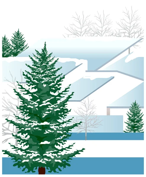 Une scène couverte de neige — Image vectorielle