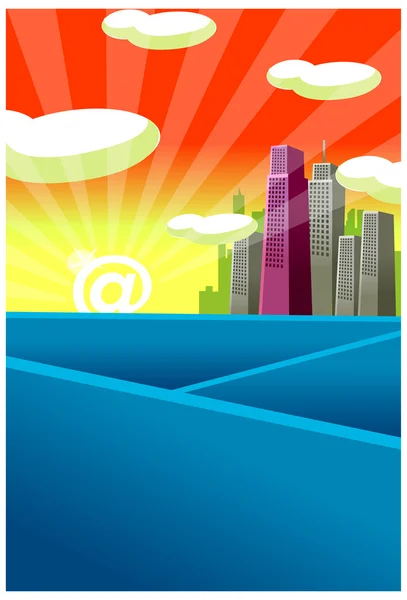 Skyline van de stad en symbool — Stockvector