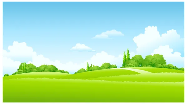 Paisaje verde — Vector de stock