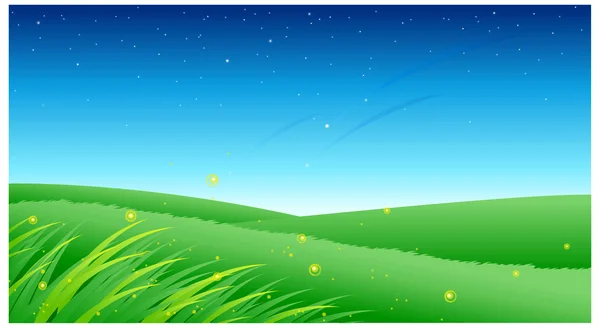 Green landscape with blue sky — Stock Vector