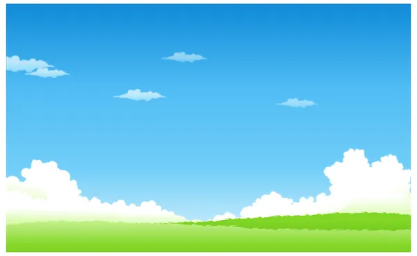 Mavi gökyüzü ile yeşil manzara — Stok Vektör