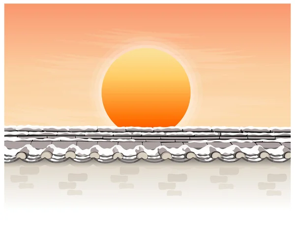 Солнечный свет над крышей — стоковый вектор