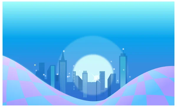 Pozadí panoramatu města — Stockový vektor