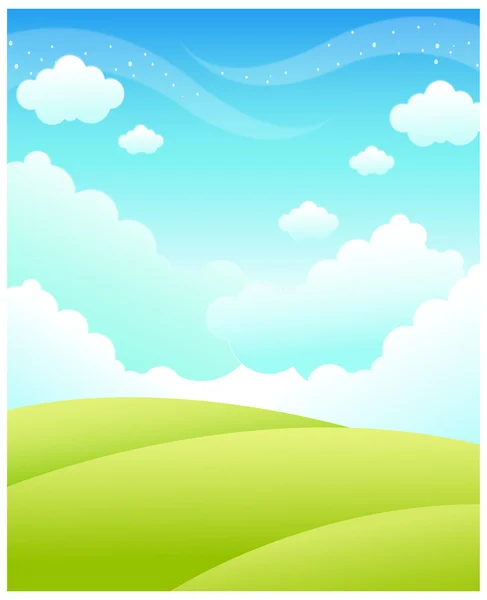 Paysage vert et ciel — Image vectorielle