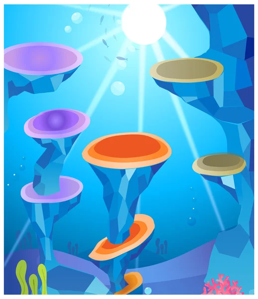 Ήλιος και κάτω από το νερό — Διανυσματικό Αρχείο