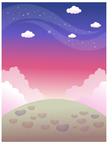 Paysage et ciel bleu — Image vectorielle