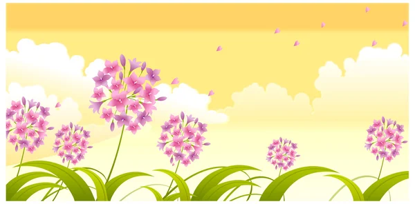 Flowers against sky — Stock Vector