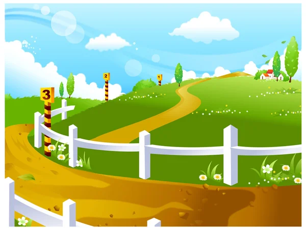 Race course on green landscape — Stock Vector