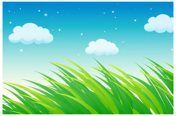 Blades of grass and sky — Stock Vector