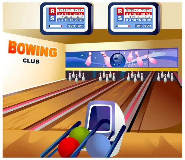 Bowling alley — Stock Vector