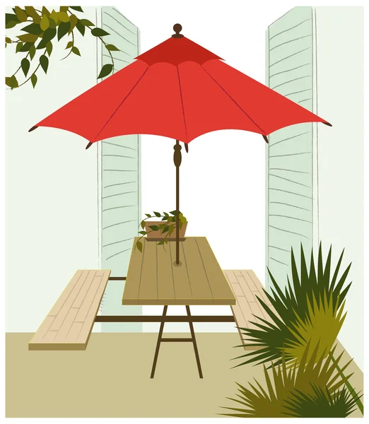Rode parasol — Stockvector