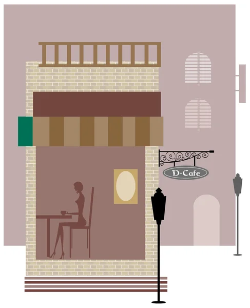 Straat café — Stockvector