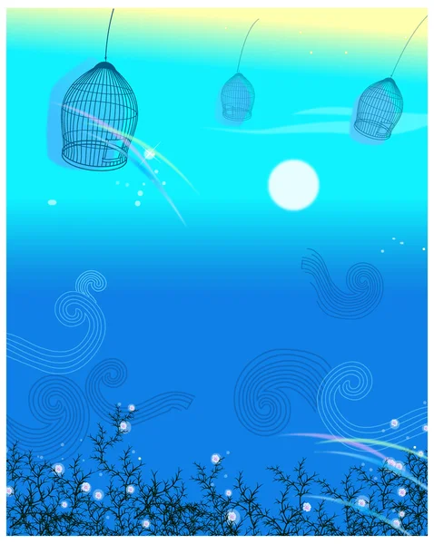 Empty cage on background — Stock Vector