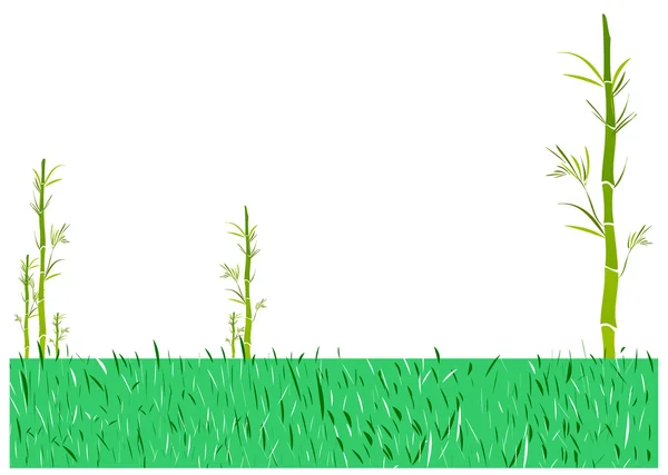 Champ d'herbe avec des plantes — Image vectorielle