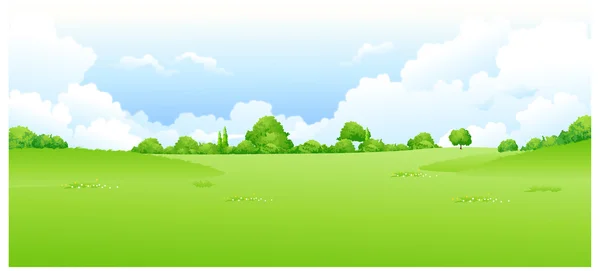 Paesaggio verde con cielo blu Grafiche Vettoriali
