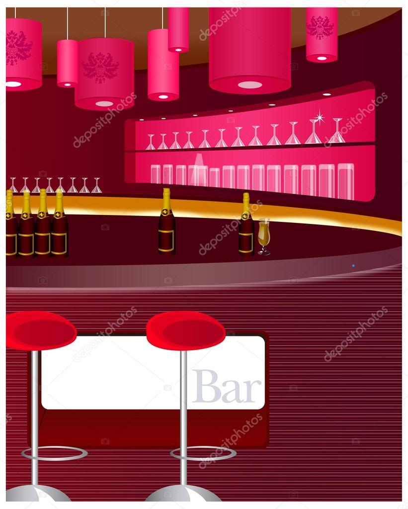 View of bar counter