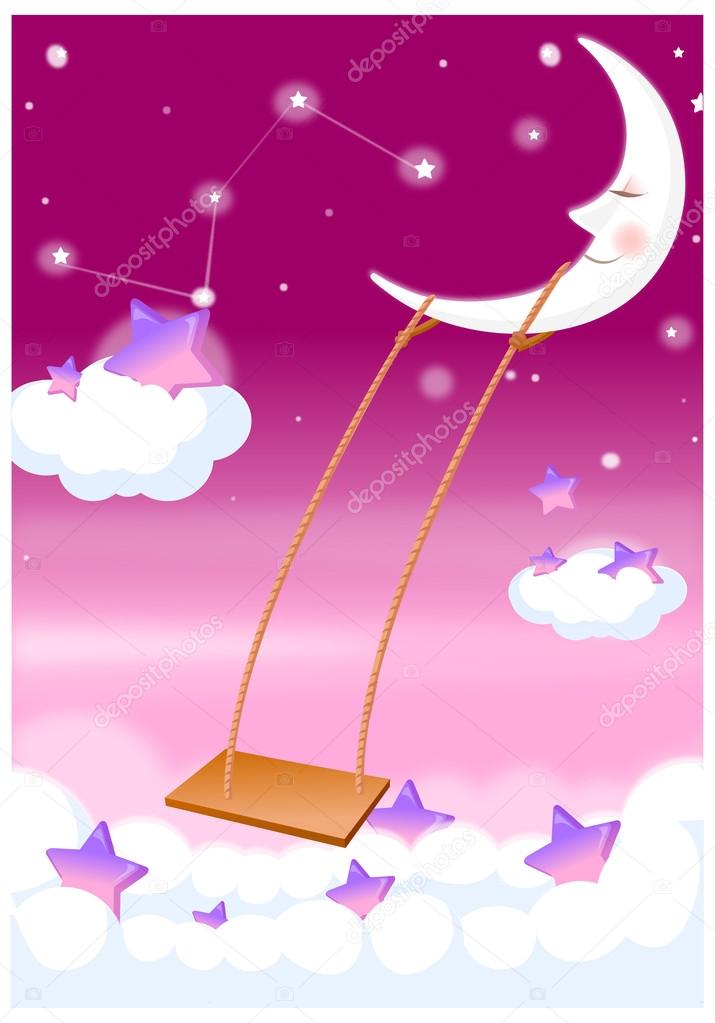 Moon and swing in sky