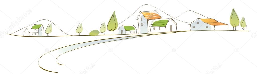 Houses on landscape