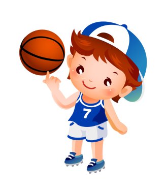 üstünde parmak çocuk iplik basketbol