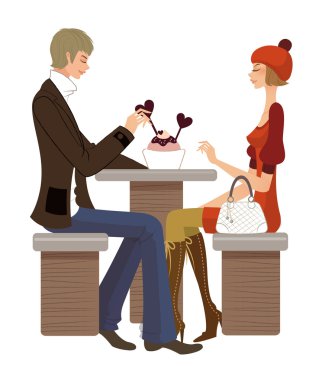 Couple sitting in café