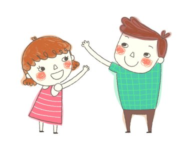 erkek ve kız oynamaya